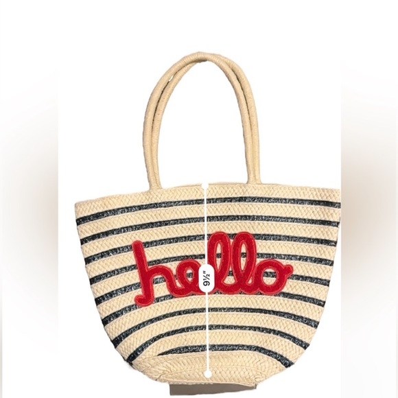 Hello! Statement Straw Handbag - Picture 4 of 6